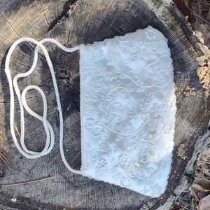 Vintage satin beaded hand bag